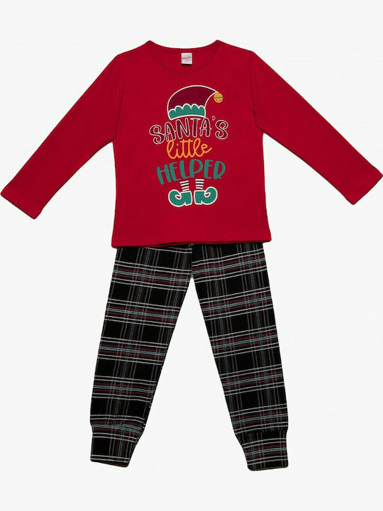Minerva Kids' Pajamas Winter Red XMAS ELF