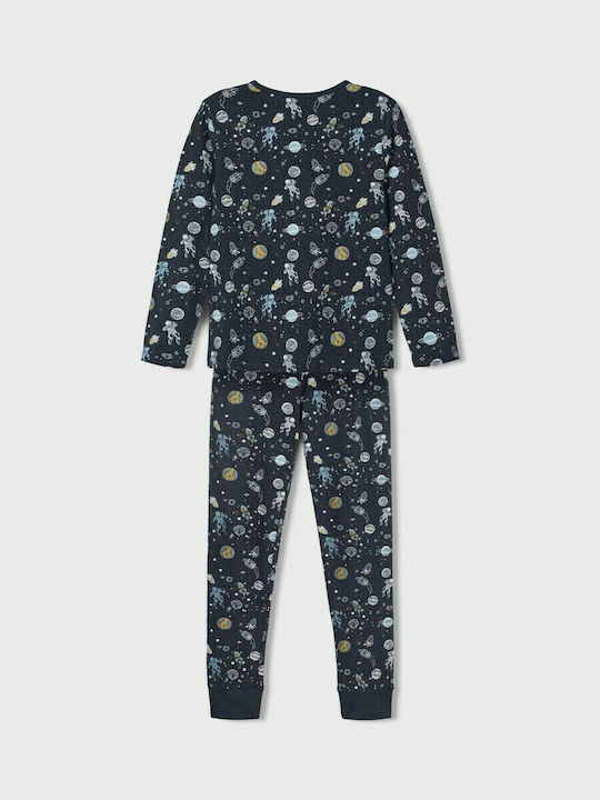 Name It Παιδική Πιτζάμα Χειμωνιάτικη Βαμβακερή Navy Μπλε