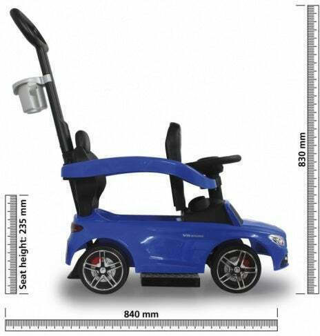 Jamara Mercedes C63 Baby Push Walker Ride On with Parental Handle for 12+ Months with Sounds Blue