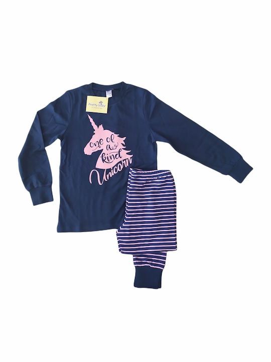 Pretty Baby Παιδική Πιτζάμα Χειμωνιάτικη Navy Μπλε