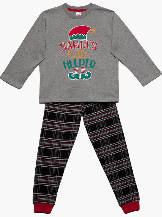 Minerva Kids' Pajamas Winter Gray XMas Elf