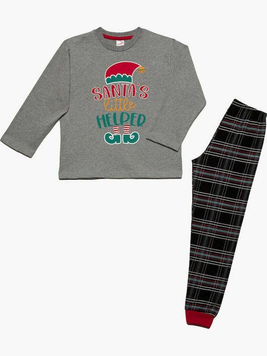 Minerva Kids' Pajamas Winter Gray XMas Elf