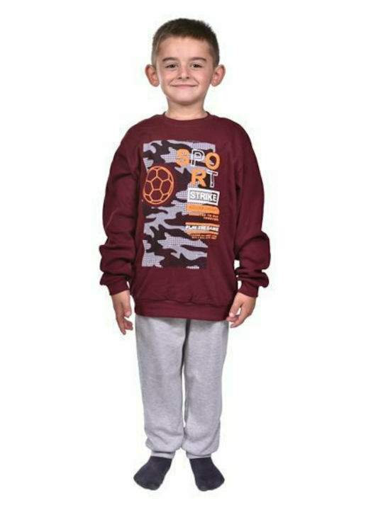 Dreams by Joyce Kids Winter Burgundy Pajamas Sports Strike