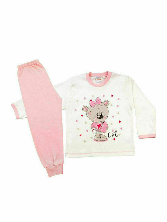 Minerva Set Top & Bottom Kids Winter Pyjamas White