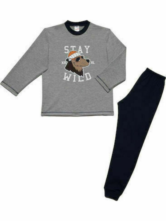 Minerva Set Top & Bottom Kids Winter Pyjamas Gray