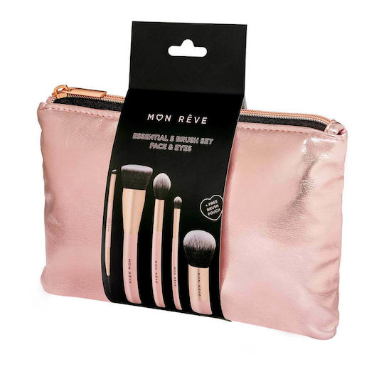 Mon Reve Set with Makeup Brushes made of Synthetic Hair Essential Face & Eyes 5pcs