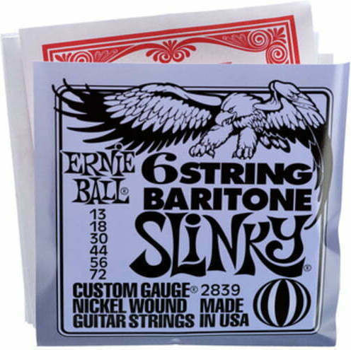 Ernie Ball Slinky Set Nickel Wound Electric Guitar Strings 13 - 72 6-String Baritone