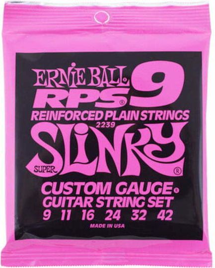 Ernie Ball Slinky RPS Set Of Nickel Wound Electric Guitar Strings 9 - 42 Super