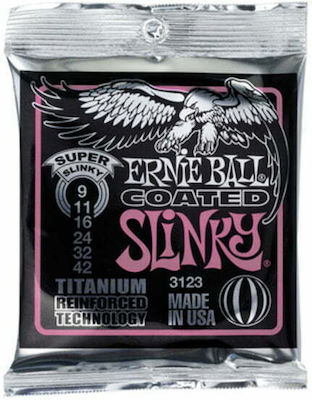Ernie Ball Set Titan Saiten für E-Gitarre Slinky Coated Titanium RPS Super 9 - 42" P03123