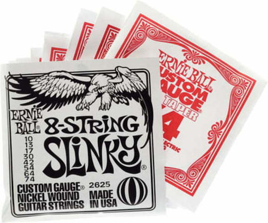 Ernie Ball Slinky 8-String Set of Nickel Wound Electric Guitar Strings 10 - 74