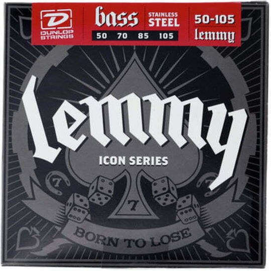Dunlop Lemmy Kilmister Icon Signature Einstellen Rostfreier Stahl Basssaiten 50 - 105