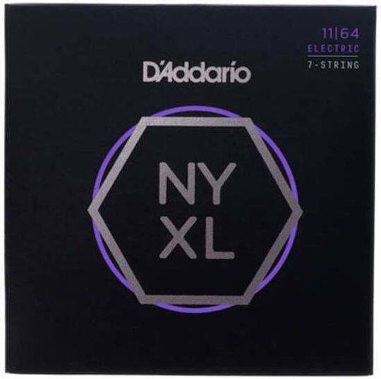 Daddario Satz Nickel gewickelt Saiten für E-Gitarre NYXL 7-Saiten 11 - 49"