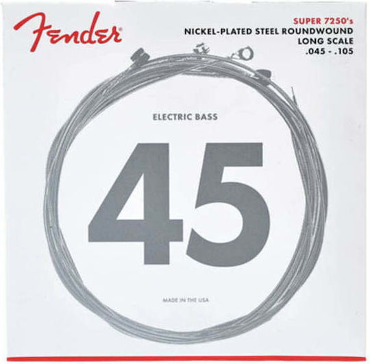 Fender 7250 Bass Strings Set Nickel Plated Steel Bass 45 - 105 7250M
