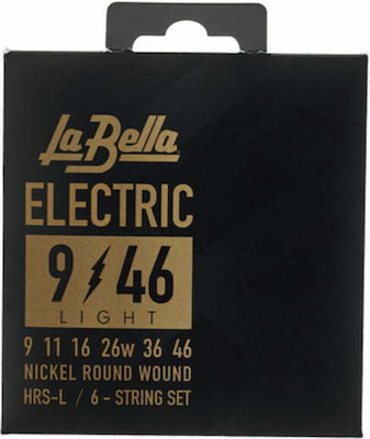 La Bella Set of Nickel Wound Strings for Electric Guitar Electric Light 9 - 46"