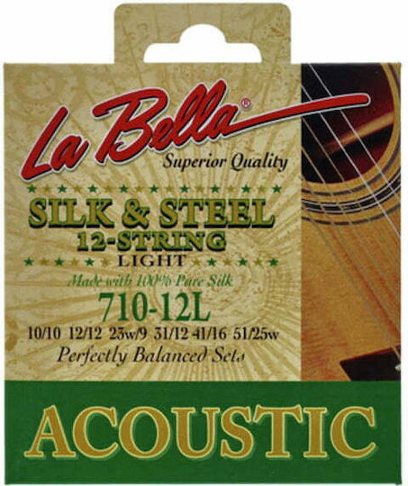 La Bella Silk And Steel Σετ Χορδών Silk Ακουστικής Κιθάρας 10 - 51" Light