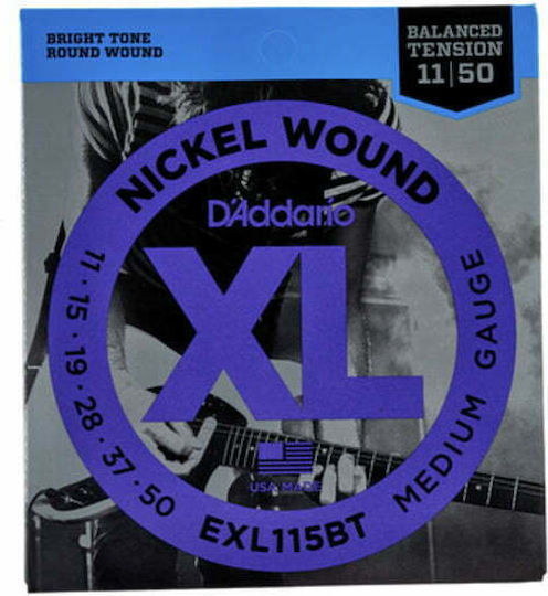 Daddario Set of Nickel Wound Strings for Electric Guitar XL Nickel Medium 11 - 50"