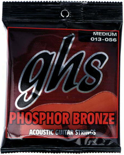 GHS Strings Set De 6 Corzi Pentru Chitară Acustică Fosfor Bronz 13 - 56 Standard Medium