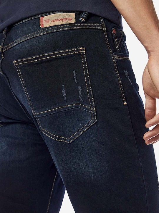 Herren Jeanshose Elastisch Marineblau