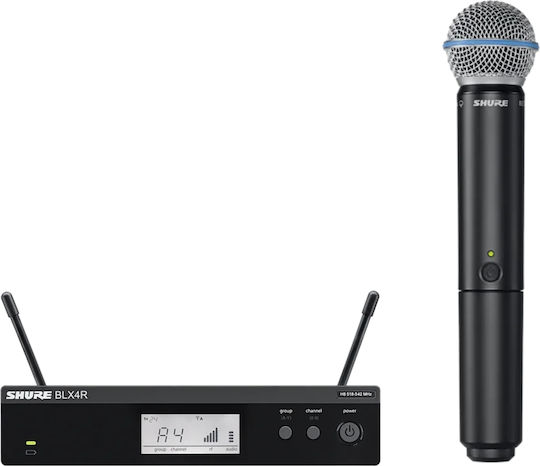 Shure BLX24R/Beta58 Комплект Безжично Δυναμικό Микрофон Ръчно изработено за Вокали в Черен Цвят