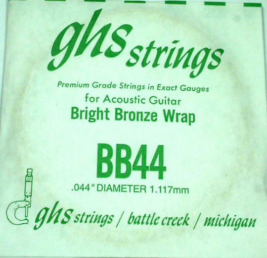 GHS Strings Μονή Bronze Χορδή 44" για Ακουστική Κιθάρα Bright
