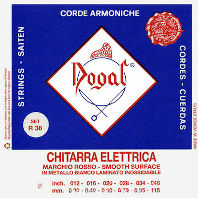 Dogal Set Chrome de Corzi pentru Chitară electrică Red Tag Electric Vintage Flat Wound 12 - 46"