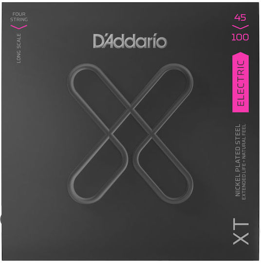 Daddario XT Nickel Bass Set Corzi Pentru Bas Oțel Plăcat Cu Nichel 45 - 100 Regular Light Long Scale