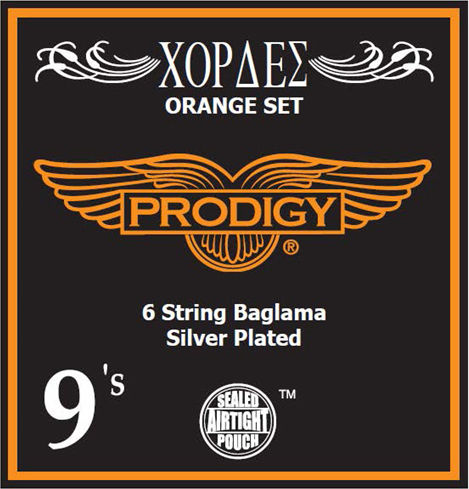 Prodigy Set of Silver Plated Strings for Baglama Orange 6 String Baglama 9 - 22"