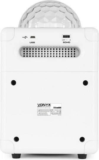 Vonyx Karaoke Speaker with Wired Microphone and Lighting Effects SBS50 178.353 White