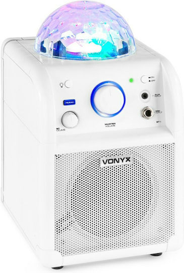 Vonyx Karaoke Speaker with Wired Microphone and Lighting Effects SBS50 178.353 White