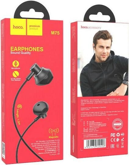 Hoco M75 Belle In-ear Handsfree με Βύσμα 3.5mm Μαύρο