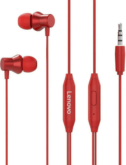Lenovo HF130 In-ear Handsfree με Βύσμα 3.5mm Κόκκινο
