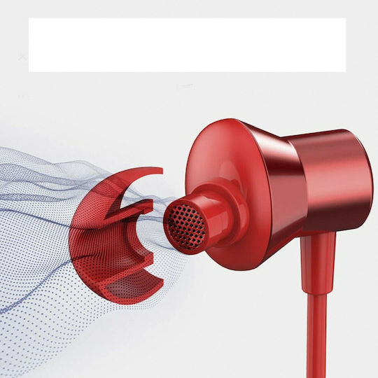 Lenovo HF130 In-ear Handsfree με Βύσμα 3.5mm Κόκκινο