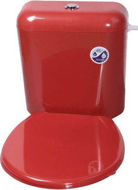 Nikiplast Classic Montat pe perete Plastic Rezervor de toaletă Rectangular Presiune scăzută Roșu