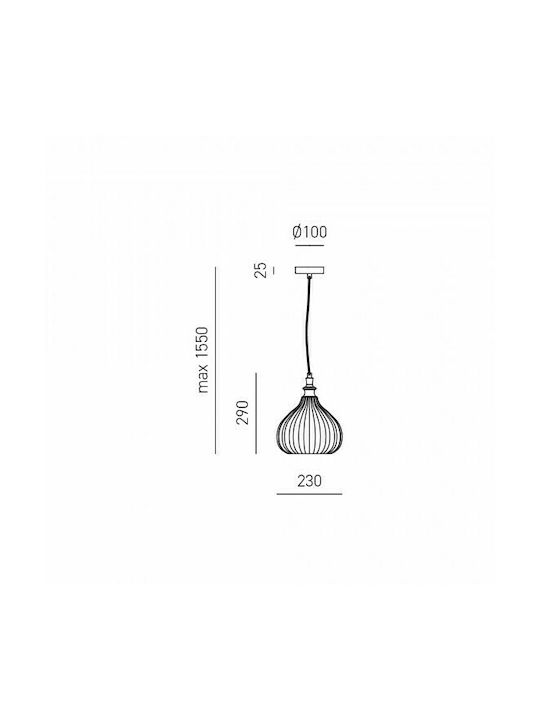 Gea Luce Cleofe S/11 Hängelampe Einfaches Licht für Fassung E27 Weiß