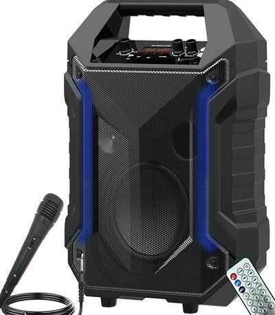 Moveteck Karaoke Speaker with Wired Microphone and Lighting Effects TF4168 22163 Black