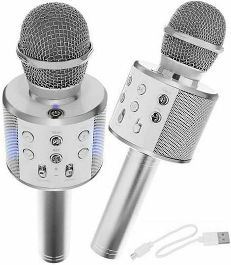Μικρόφωνο Karaoke Ασύρματο SPM 8997 Ασημί