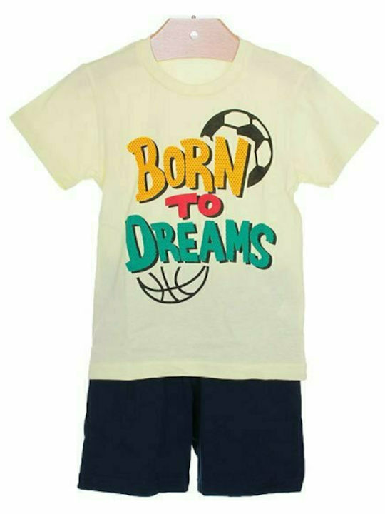 Dreams by Joyce Set Top & Bottom Kids Summer Pyjamas Yellow