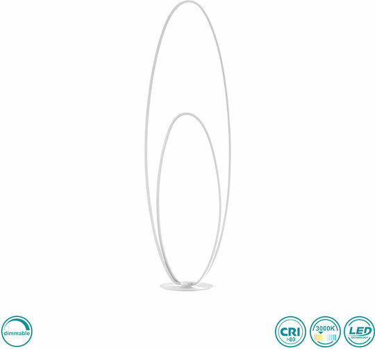 Wofi Nia LED Floor Lamp H120xW35cm. with Warm White Light 1700lm White