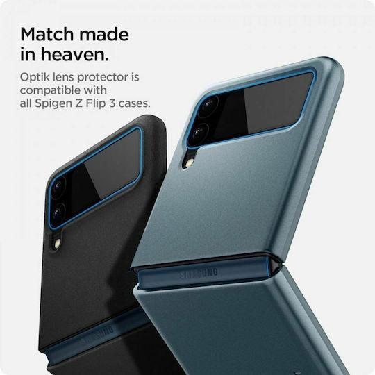 Spigen Optik Lens Protector Προστασία Κάμερας Tempered Glass Μαύρο για το Galaxy Z Flip3 5G
