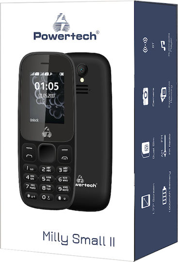 Powertech Milly Small II PTM-27 Dual SIM Telefon Mobil cu Butoane Negru