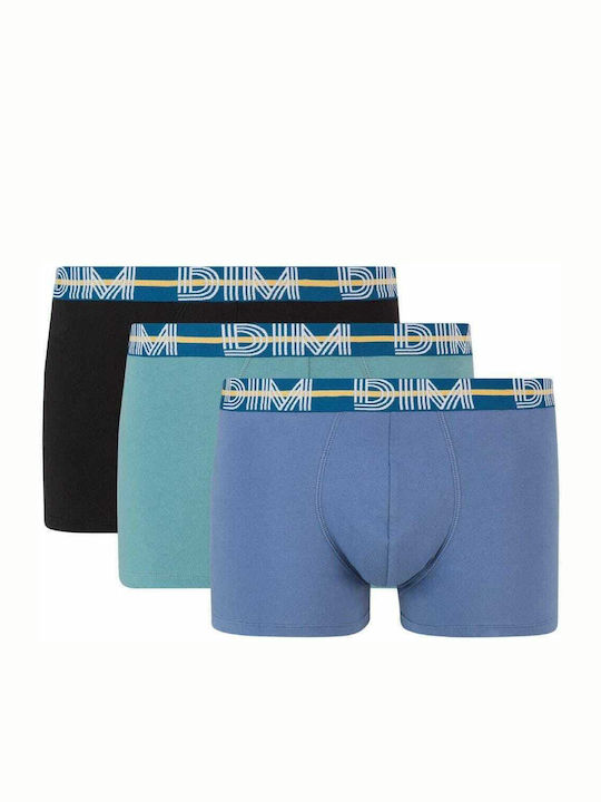 D01QU Men's Boxers Blue / Green / Black 3Pack