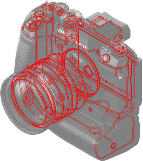 Olympus HLD-9 Prinderea bateriei