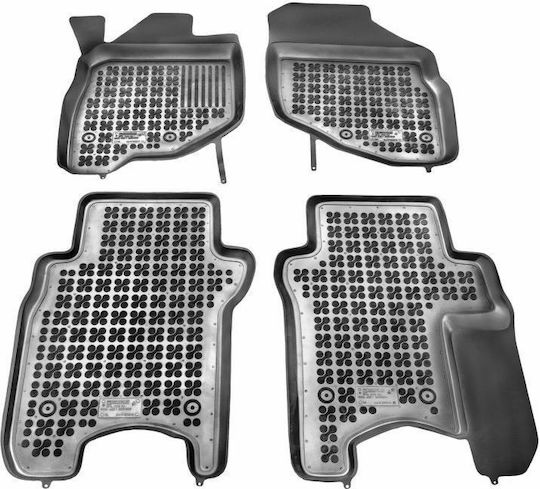 Rezaw Plast Set of Front and Rear Mats 4pcs Tray Type for Honda Jazz 2002-2008 Black
