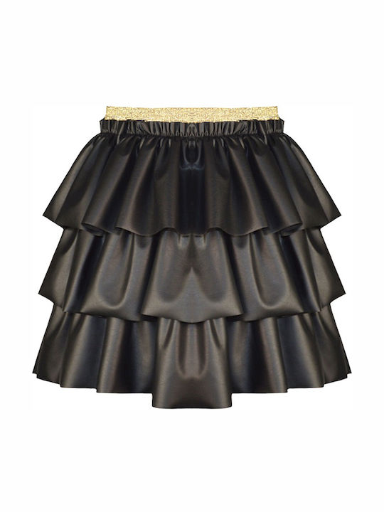 Kinder Rock aus Leder Schwarz