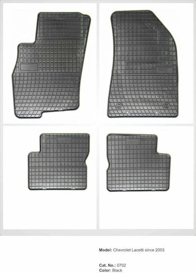 Frogum Set of Front and Rear Mats 4pcs for Chevrolet Lacetti Daewoo Nubira 2003 2009 Black