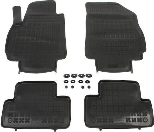 Rezaw Plast Satz Vorder- und Hintermatten Wannenartig 4Stück aus Gummi für Chevrolet Orlando 2011+ Schwarz