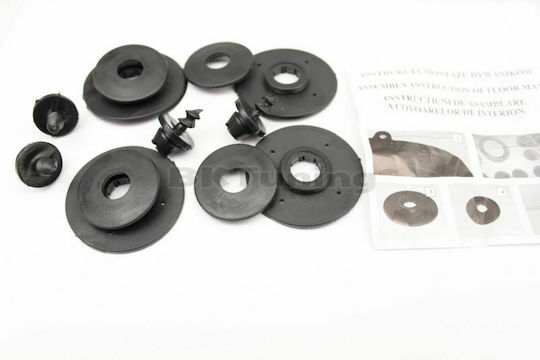 Rezaw Plast Set of Front and Rear Mats 4pcs Tray Type for Seat Tarraco Skoda Kodiaq 2018+ Black