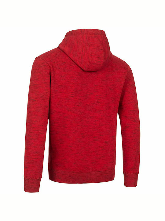 Lonsdale Sloane Men's Sweatshirt with Hood and Pockets Red Marl