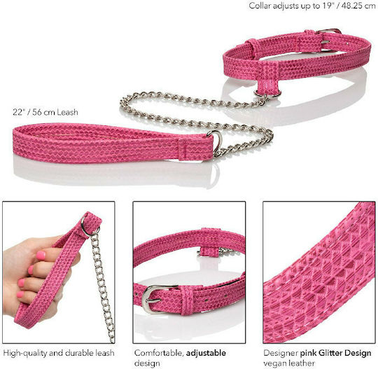 Calexotics Tickle Me Pink Collar & Leash Яка в Розов Цвят