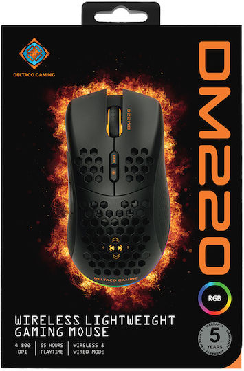 Deltaco GAM-120 Ασύρματο RGB Gaming Ποντίκι 4800 DPI Μαύρο